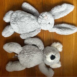 Jellycat Gray Plush Bunny Stuffed Animal And Koala
